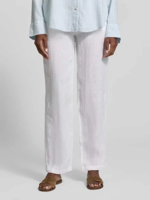 Spodnie z lnu o kroju straight fit z elastycznym pasem FYNCH-HATTON
