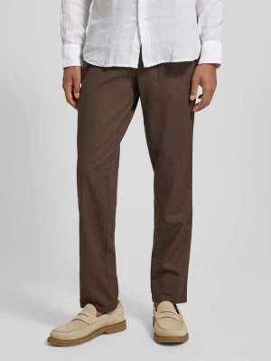 Spodnie z lnu o kroju straight fit z elastycznym pasem Model 'Barton' Matinique