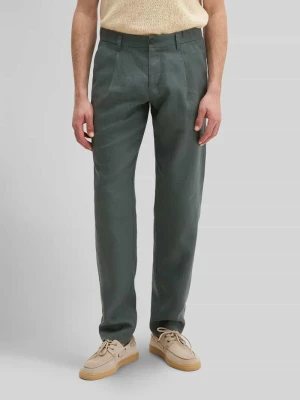 Spodnie z lnu o kroju tapered z szlufkami na pasek model 'OSBY JOGGER' Marc O'Polo