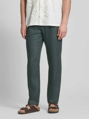 Spodnie z lnu o kroju tapered z szlufkami na pasek model 'OSBY JOGGER' Marc O'Polo