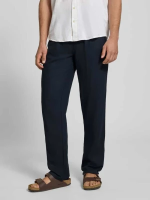 Spodnie z lnu o kroju wide fit z dodatkiem wiskozy model 'Malvin' Blend