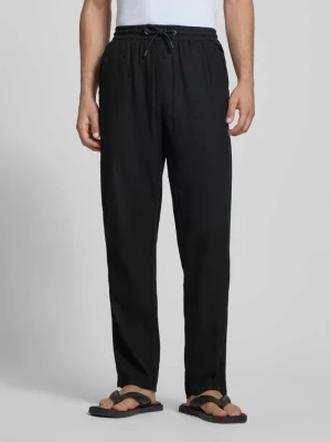 Spodnie z lnu o kroju wide fit z dodatkiem wiskozy model 'Malvin' Blend