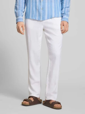 Spodnie z lnu o kroju wide fit z dodatkiem wiskozy model 'Malvin' Blend