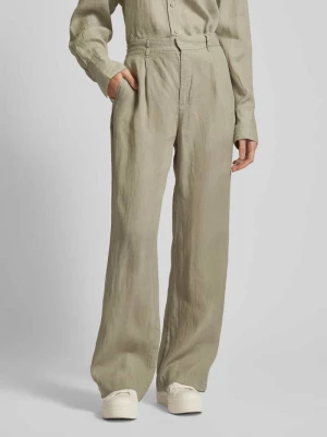 Spodnie z lnu w jednolitym kolorze Gina Tricot