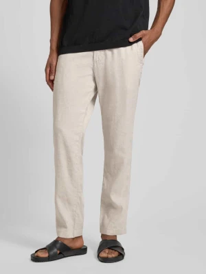 Spodnie z lnu w kroju regular fit z mieszanki lnu model 'SANDERSON' Boss Orange