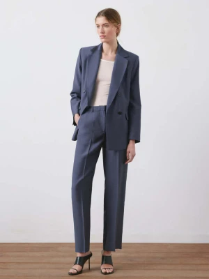 Spodnie z lyocellu ze średnim stanem niebieski - Kobieta - - MANGO