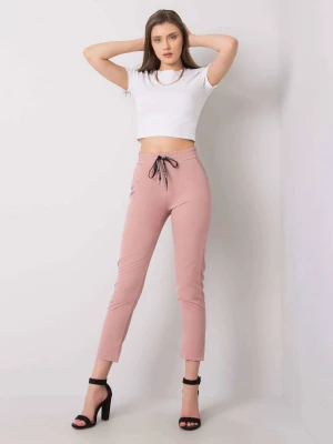 Spodnie z materiału jasny różowy casual materiałowe Merg
