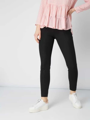 Spodnie z materiału o kroju skinny fit z wszytym kantem Someday Czarny