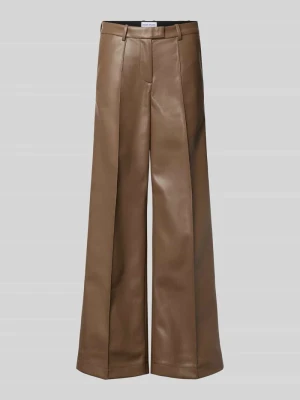 Spodnie z materiału skóropodobnego z podłużnymi przeszyciami model 'Wessy' STAND STUDIO