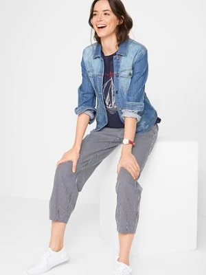 Spodnie z materiału z lnem, dł. 7/8 bonprix