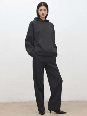 Spodnie z melanżowej dzianiny średni szary - Kobieta - - MANGO