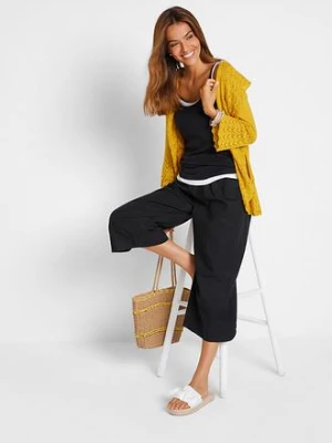 Spodnie z mieszanki bawełny i lnu, dł. 3/4 bonprix