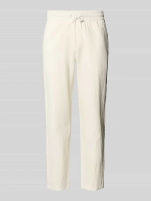 Spodnie z mieszanki bawełny i lnu z elastycznym pasem Blend