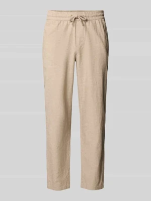Spodnie z mieszanki bawełny i lnu z elastycznym pasem Blend