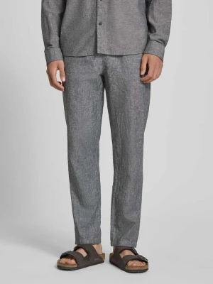 Spodnie z mieszanki bawełny i lnu z elastycznym pasem Blend