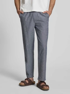 Spodnie z mieszanki bawełny i lnu z elastycznym pasem Blend