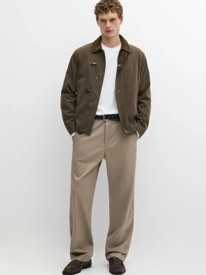 Proste Spodnie Z Mieszanki Bawełny - Norkowy - Massimo Dutti - Male