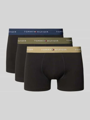 Spodnie z mieszanki bawełny z napisem z logo w wielopaku: 3 szt. Tommy Hilfiger Czarny