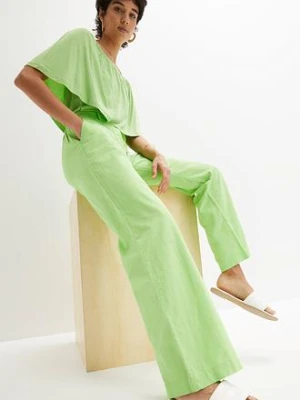 Spodnie z mieszanki lnu i bawełny bonprix