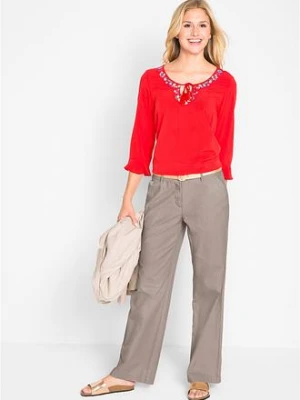 Spodnie z mieszanki lnu i bawełny bonprix