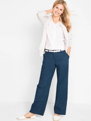 Spodnie z mieszanki lnu i bawełny bonprix