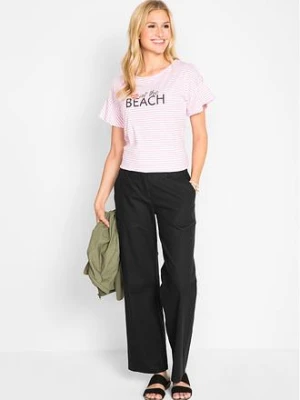 Spodnie z mieszanki lnu i bawełny bonprix