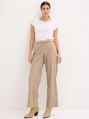 Spodnie z mieszanki lnu i bawełny bonprix