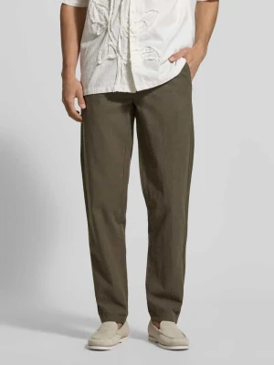 Spodnie z mieszanki lnu i bawełny z elastycznym paskiem lindbergh