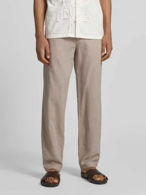 Spodnie z mieszanki lnu i bawełny z elastycznym paskiem lindbergh
