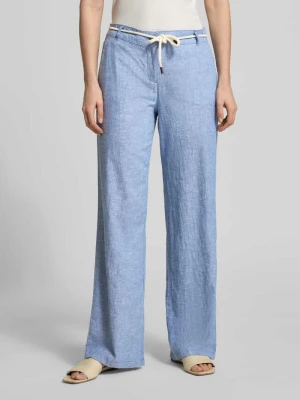 Spodnie z mieszanki lnu i bawełny z wiązanym paskiem Christian Berg Woman
