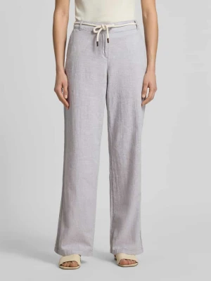 Spodnie z mieszanki lnu i bawełny z wiązanym paskiem Christian Berg Woman