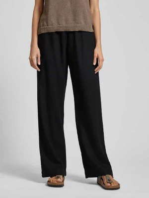 Spodnie z mieszanki lnu i wiskozy z elastycznym pasem model ‘Lava’ FREE/QUENT