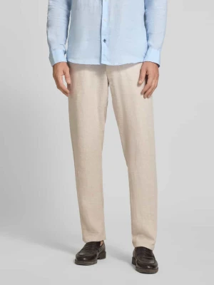 Spodnie z mieszanki lnu i wiskozy z wpuszczanymi kieszeniami Christian Berg Men