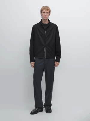 Spodnie Comfort Waist Z Gumką Od Spodu - Granatowy - - Massimo Dutti - Mężczyzna