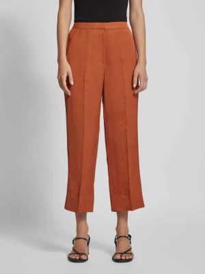 Spodnie z mieszanki wiskozy i lnu w jednolitym kolorze Stefanel