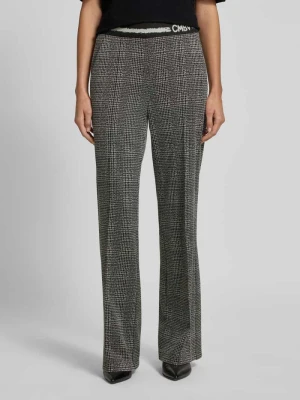 Spodnie z mieszanki wiskozy z wzorem w kratę glencheck model ‘AVA’ CAMBIO