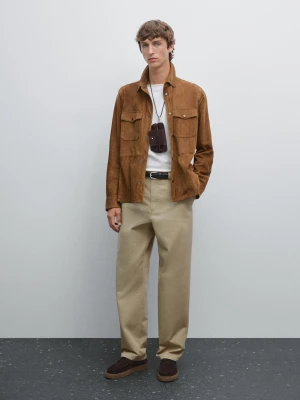 Spodnie Z Naszytą Kieszenią - Beżowy - - Massimo Dutti - Mężczyzna