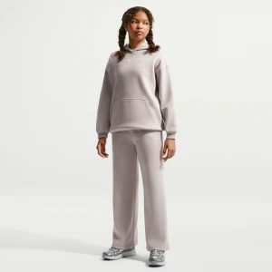 Spodnie z otwartym dołem dla dziewcząt Nike Studio Fleece - Brązowy