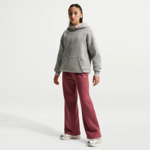 Spodnie z otwartym dołem dla dziewcząt Nike Studio Fleece - Czerwony