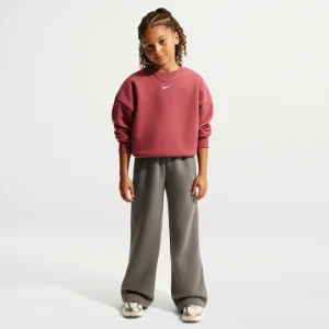 Spodnie z otwartym dołem dla dziewcząt Nike Studio Fleece - Szary