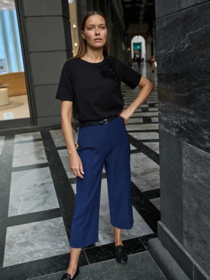 Spodnie z paskiem granatowe Moodo