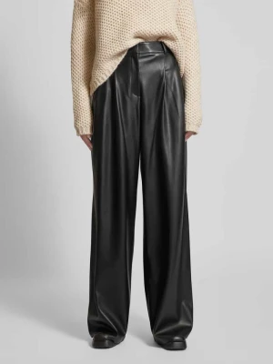 Spodnie z prostą nogawką z imitacji skóry model ‘Hawine’ HUGO