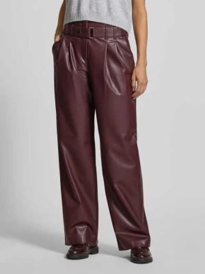 Spodnie z prostą nogawką z imitacji skóry model ‘NICOLE’ RAFFAELLO ROSSI