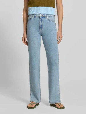 Spodnie z prostymi nogawkami z denimu z rozcięciem Style Icon Collection Jeansowy niebieski