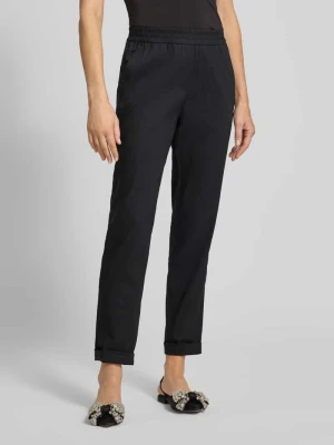 Spodnie z prostymi nogawkami z lnu z dodatkiem wiskozy Marc Cain