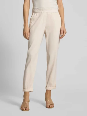 Spodnie z prostymi nogawkami z lnu z dodatkiem wiskozy Marc Cain