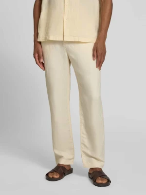 Spodnie z prostymi nogawkami z mieszanka lnu Lacoste
