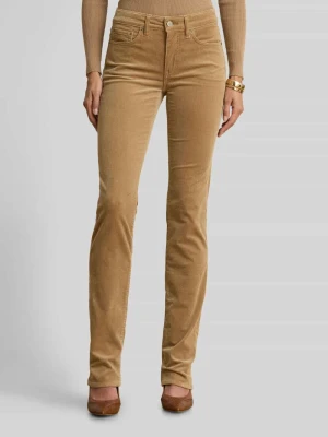 Spodnie o prostych, wąskich nogawkach z mieszanki bawełny Lauren Ralph Lauren Camel