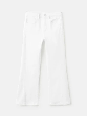 Spodnie z rozszerzaną nogawką i ozdobnymi szwami biały - Dzieci - - MANGO KIDS
