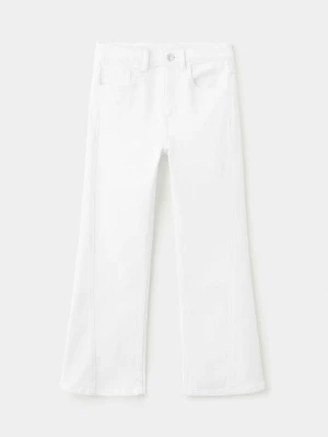 Spodnie z rozszerzaną nogawką i ozdobnymi szwami biały - Dzieci - - MANGO KIDS